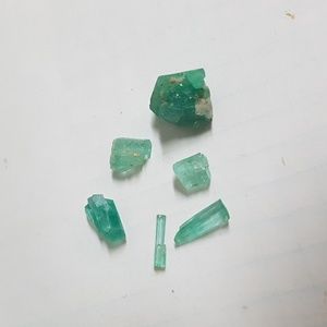14.05ct 6 pc untreated emerald rough lot pakistan